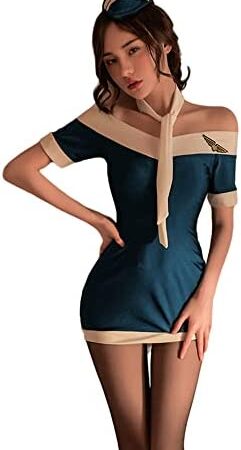Female Sexy Stewardess Cosplay Flight Attendant Secretary Librarian Nightdress Lingerie