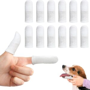 Yuerme 12 Pcs Dog Finger Toothbrush, 360° Soft Dog Toothbrush Finger, Full Surrounded Finger Toothbrush Dog, Washable Pets Teeth Cleaning Toothbrush for Dog Cat Puppy Dental Care