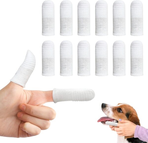 Yuerme 12 Pcs Dog Finger Toothbrush, 360° Soft Dog Toothbrush Finger, Full Surrounded Finger Toothbrush Dog, Washable Pets Teeth Cleaning Toothbrush for Dog Cat Puppy Dental Care