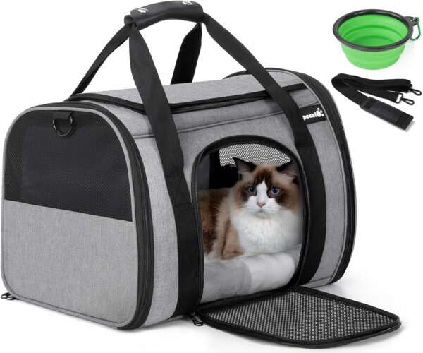 pecute® Pet Carrier Bag Large, Cat Carrier Handbag, Portable Dog Travel Bag, Breathable Mesh Fabric, Suitable for Both Long And Short Trips, Used for Cats and Puppies