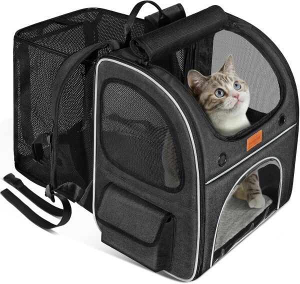 Pet Carrier Backpack, Morpilot® Expandable & Foldable Cat Backpack Inner Safety Leash + Folding Dog Bowl, Waterproof and Durable Dog Backpack for Cats and Small Dogs up to 8 kg