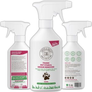 C&G Pets |Tough Pet Stain Urine and Odour Remover 500 ML | Cat and Dog Formula | High Count Bacteria Natural Enzymes Cleaner | Anti-Bacterial Anti-Fungal Prevents Marks Destroys Organic Stains