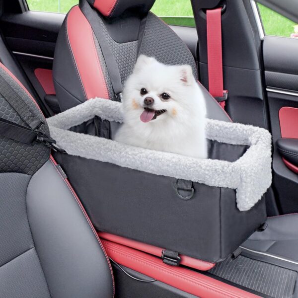 UNICITII Dog Car Seat for Small Dog, Raised Dog Booster Seat with Metal Frame, Dog Car Booster Seat Puppy Car Seat for Pets Small Dogs Cats