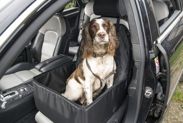 Dog Car Seat Cover Travel Carrier Waterproof Booster Folding Front & Rear Chairs Universal Black Crate Pet 2 in 1