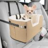 Eyein Dog Car Seat, Dog Booster Car Seat for Small Dogs with Pockets, Cushion & Safety Leashes, Adjustable, Detachable & Washable Pet Travel Seat, Supports Pets Dogs Cats Under 18lbs