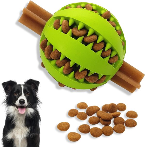 PawsOnlyUK Treat Dispenser Dog Toy Ball | Interactive Dog Toys for Boredom | Dog Puzzle Toy | Stimulation Toy (Small 6cm/2.35in, GREEN, 1 Pack)