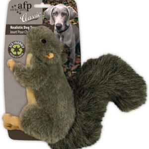 ALL FOR PAWS Pet Squirrel Plush Dog Toys With Squeaker, Small Size (Squirrel)