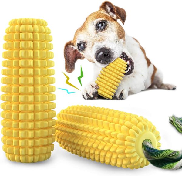 Acecy Dog Toys, Puppy Chew Toys, Indestructible Dog Toys for Teething and Boredom, Corn Stick Squeaky Toy for Small Medium Large Breeds