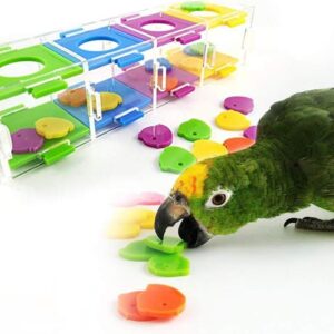 Bird Toys, Colorful Parrot Intelligence Toys Interesting Birds Training Interactive Playing Puzzle Toy for Parrots, Birds, Parakeet, Cockatiel and Other Small Pets