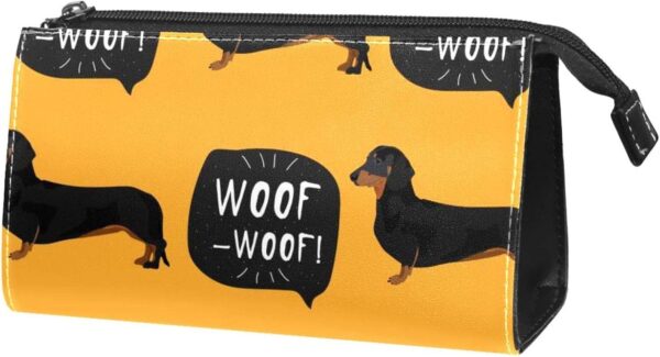 Cosmetic Bag for Women, Adorable Roomy Makeup Bags Travel Water Resistant Toiletry Bag Accessories Organizer, Cartoon Animal Dachshund Pet