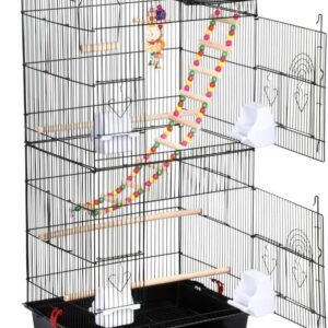 Costoffs Large Metal Parrot Cage Roof Top Bird Cage for Cockatiel Conure Parakeet Budgie Lovebird 46 x 35.5 x 99 cm