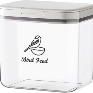 Ctomche Pet Food Storage Container Bird Food Storage Container Airtight Pet Food Storage Container BPA Free Plastic Transparent Leakproof Seed Storage Container