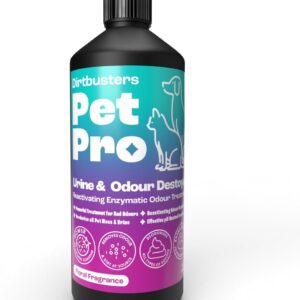 Dirtbusters Pet Pro Urine & Odour Destroyer Enzyme Cleaner For Carpet & Upholstery, Neautralise & Remove Pet, Dog & Cat Odours At Source, With Reactivating Enzymatic Treatment (1L)