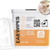 Dog Ear Wipes | Soft, Quick & Easy Ear Wipes For Dogs | Remove Wax, Dirt & Stop Smelly, Itchy Dog Ears | 50 Soothing Aloe Vera Dog Ear Cleaning Finger Wipes!