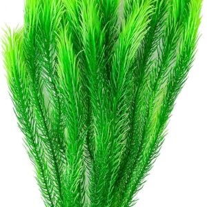 HAOSEA Aquarium Plant Artificial Plastic Fish Tank Plants for Aquarium Fish Tank Aquatic Greenery Decoration Water Grass Plants 35cm/13.8inch