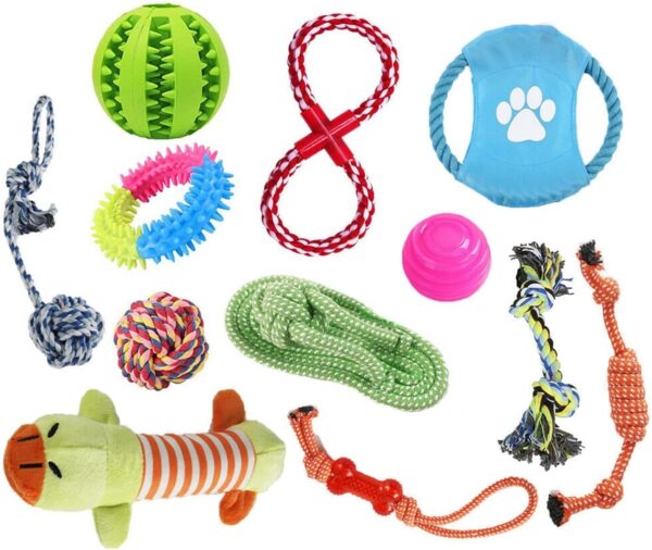 LONENESSL 12 Pcs Dog Rope Toys Set, Durable Dog Rope Toys for Small Pets Dogs, Puppy Toys Set Dog Chew Toys for Interactive, Teething Training, Relieve Boredom and Stress for Small Medium Dogs