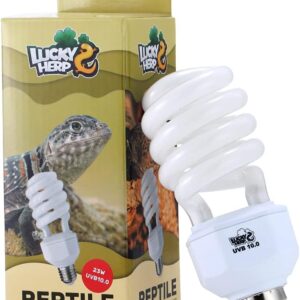 LUCKY HERP Reptile UVA UVB Lamp Bulb, 23W 10.0 UVB Light Reptile Kit, Terrarium & Vivarium UVB Fluorescent Light Bulb for Tortoise, Lizard, Bearded Dragon