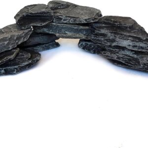 Natural Black Slate - 3 to 5 Inches Stones. for Aquascaping Aquariums, Terrariums, Paludariums, Nano Tanks, Reptile Enclosures and Miniature Gardens | USA Family Owned (12 pounds)