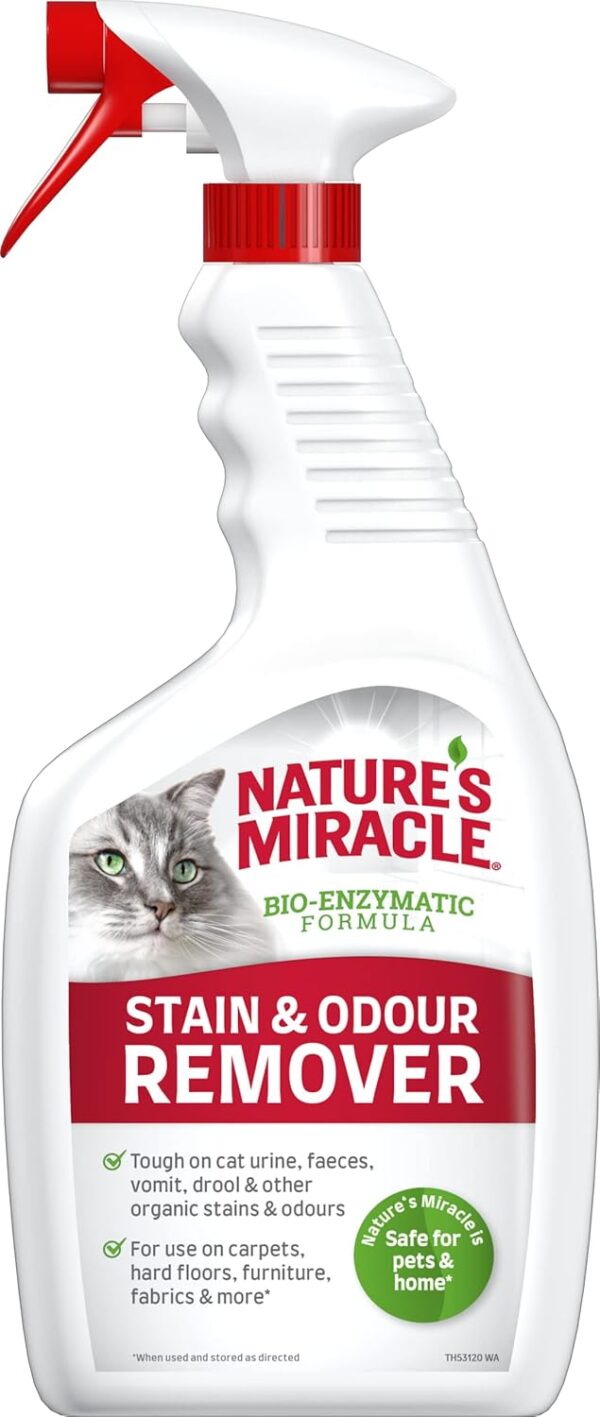 Nature's Miracle Cat Stain & Odour Remover - Bio-Enzymatic Formula 709ml, White