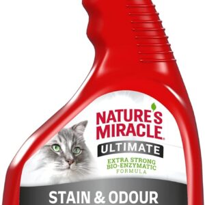 Nature's Miracle Ultimate Cat Stain & Odour Eliminator - Extra Strong Bio-Enzymatic Formula 946ml, Red