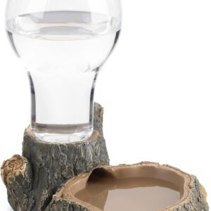 Navaris Reptile Water Dispenser - 400ml Realistic Tortoise Accessories - Large Water Bowl Dish - Bowls for Reptiles & Amphibians