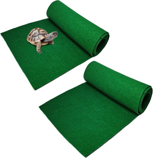 PINVNBY Reptile Carpet Lizards Bedding Pet Cage Mat Supplies Geckos Terrarium Substrate Liner With Fiber for Chamelon Bearded Dragon Turtles Iguana Snakes 2PCS