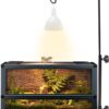 Poweka Reptile Lamp Stand, Adjustable 13''-25'' Terrarium Light Stand for Metal Basking Reptile Light Fixture Hanger Suitable for All Reptile Domes Lamp Heat Lamp Stand