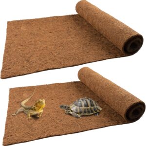 Reptile Carpet Coconut Fiber, 2 Rolls 80 * 40cm/31.5" x 15.8" Natural Reptile Carpet Terrarium Liner Bedding Reptile Substrate Mat Supplies for Bearded Dragon Leopard Gecko Iguana Lizard Snake Turtle