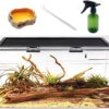 Reptile PC Terrarium set, Reptile Tank 20" x 10"x 8",with Top Sliding Door Screen Ventilation for Insect，Fish，Tarantula，Hermit Crab，Jumping Spider，Iguana，Tortoise，Leopard Gecko，Frog，Bearded Dragon…