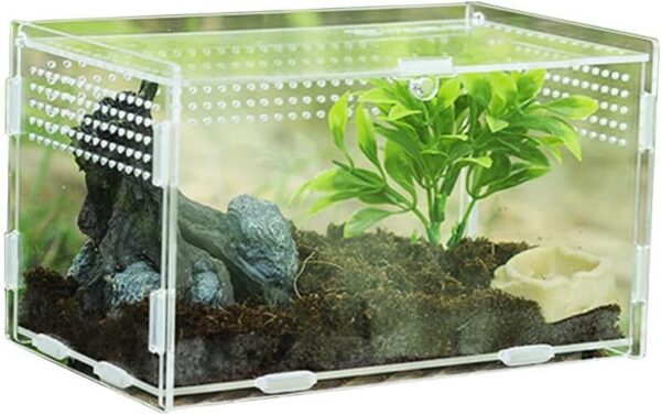 Reptile Terrarium - Climbing Pet Breeding Box - Reptile Breeding Enclosure Terrarium Cage for Tarantulas Amphibians Caterpillars Snail Supplies Fowybe