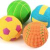SCHITEC Squeaky Dog Balls, [4 Pack] Interactive Latex Rubber Squeak Dog Toys, 2.4'' Soft Bouncy Fetch Play Ball Toy for Small Dogs Puppies