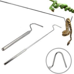 SENZEAL Retractable Snake Rod Stainless Steel Hook Professional Reptile Supplies for Snake Lovers Silver 16cm to 68cm