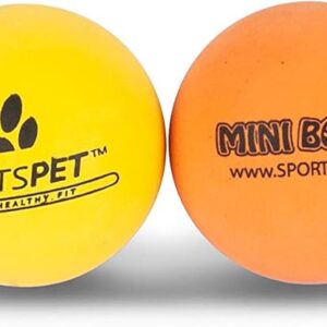 SPORTSPET Mini Bounce Dog Balls - Premium Rubber Dog Balls for Puppy Dogs (45mm) (4 Pack (Standard))