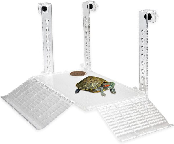 Saim Turtle Basking Platform Hanging Acrylic Turtle Terrarium Ramps Large Tortoise Habitat Non-Toxic Reptiles Platform