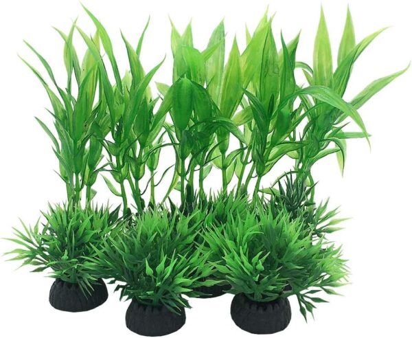 Smoothedo-Pets Aquarium Plants Fish Tank Decorations Small Size/10pcs Set Plastic Artificial Plant Goldfish Waterscape Fish Hides for Small Fish Tank/Bowl (10pcs-B-Set)