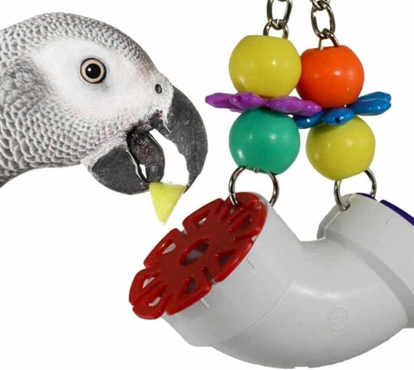 Super Bird Creations SB751 Foraging Puzzle Toy for Parrots, Conures, African Greys - Bird Feeder, Enrichment Activity, Versatile Forager for Mental Stimulation - Durable PVC - Medium/Large, 3”x5”x8