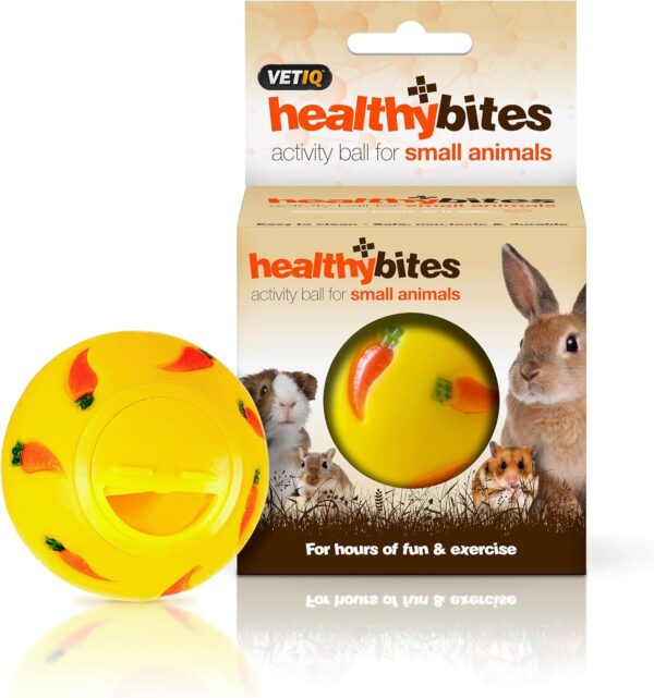 VETIQ Healthy Bites Activity treat Ball For Hours of Fun & Exercise For Small Animals, 7 cm Diameter