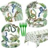 Xenorik Reptile Snake Plates And Napkins Party Decorations - Snake Birthday Party Supplies, Paper Plate, Napkin, Fork, Tablecloth, Jungle Swamp Camping Wilderness Snake Party Tableware | Serve 24