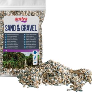 Amtra Polychrome - Natural aquarium gravel, decorative soil, sand and white gravel, grains 3-4 mm, 2 KG