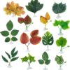 Cayway 14 PCS Fish Tank Decoration Betta Bed Leaf Betta Fish Hammock Toys Double Leaf Betta Pad Artificial Aquatic Plants for Aquarium Decoration Plastic Plant for Betta Habitat