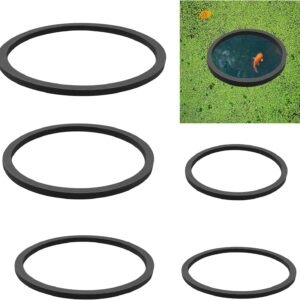 DAJISI 5PCS Aquarium Floating Plant Ring, Isolate Duckweed Plant Corral Reusable Foam Fish Tank Feeding Ring Keeping Food and Plants in Place for Aquatic Pond Fish Tank (5 Sizes)