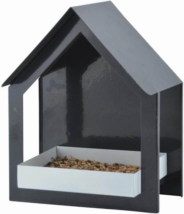 Fallen Fruits FB406 Ltd METAL WALL FEEDER Bird, Black