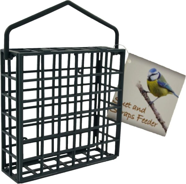 Green Jem Plastic Dual Suet/Scraps Wild Bird Feeder, Easy to Fill and Clean, Attracts Many Species of Garden Birds.