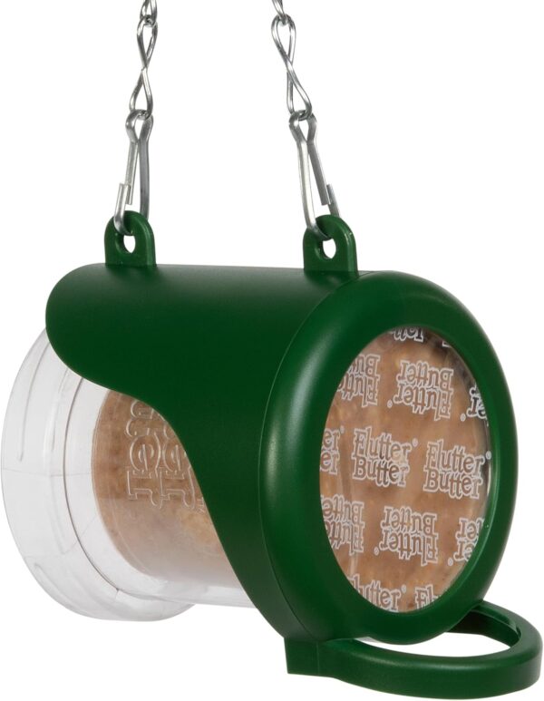 Hanging Flutter Butter® Feeder For Garden and Wild Birds - Jacobi Jayne® Flutter Butter® Feeder Filled with 140g Original Refill Pod - The Perfect Feeder to Initiate Your Flutter Butter Feeding