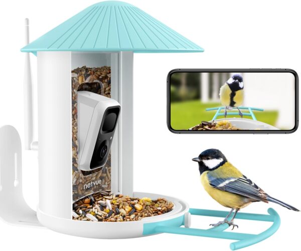 NETVUE Birdfy- Bird Feeder Camera, Bird Feeders Auto Record Videos & Notify When Birds Visit, Bird Box Camera, Bird Camera Wireless, Birthday Gifts, Bird Watching Gifts for Mum/Dad/Bird Lovers