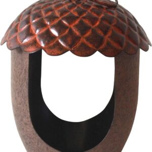 Peckish 60052109 Acorn Shaped Metal Bird Feeder, Brown, 18.0 cm*14.0 cm*14.0 cm