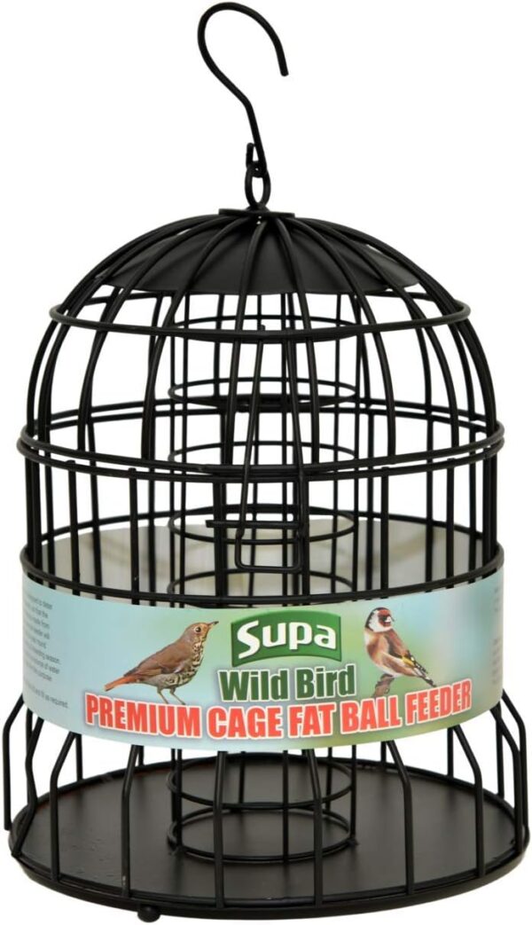 Supa Premium Wild Bird Cage Fat Ball Feeder, Deters Squirrels and Larger Birds Such As Doves & Pigeons