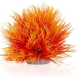 TAOMYPETS Fish Tank Decorations Aquarium Plants Plastic Artificial Décor (Orange)