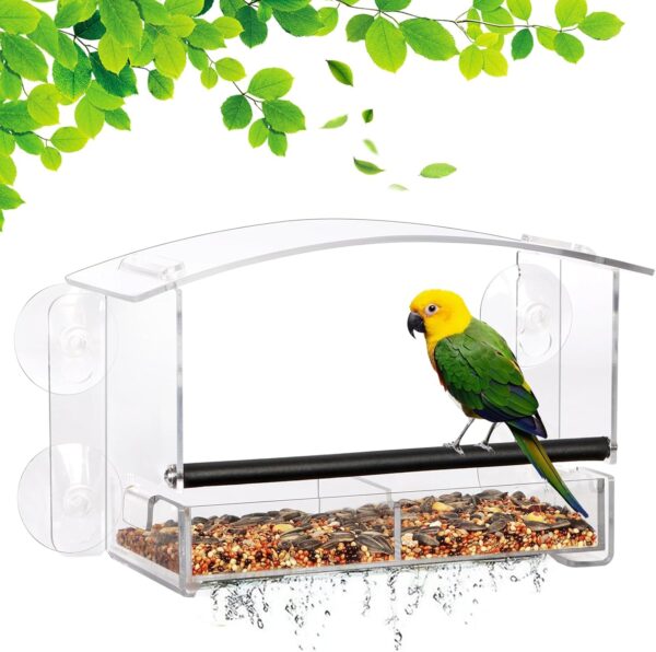 Urban Deco Window Bird Feeder with strong suction cups bird feeders for small birds Bird House for Outside Acrylic Window Bird Feeder for Garden, Outdoor 231