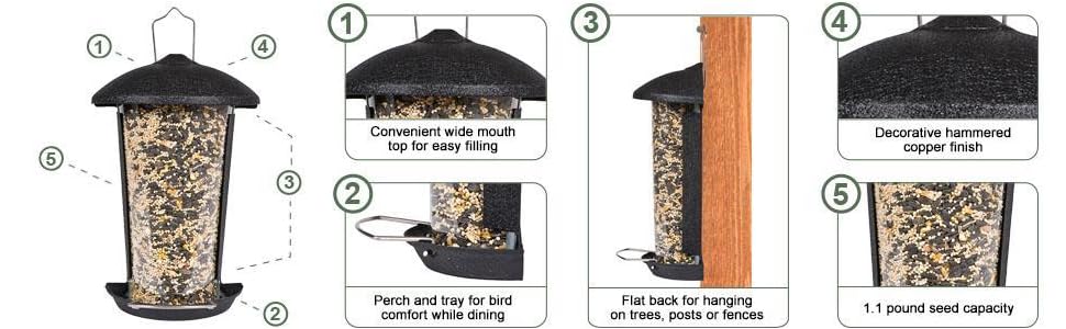 Opus Wall and Post Mount Wild Bird Feeder - #101-5